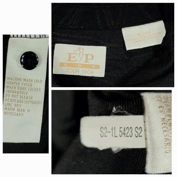 EP Pro Tour Tech Golf Polo Shirt XL Women Abstract Black 1/4 Button Short Sleeve - Picture 3 of 12